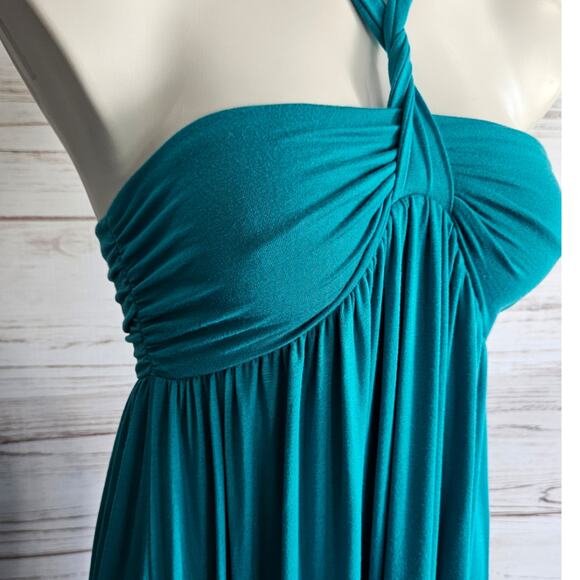Rachel Pally Teal Halter Maxi Jersey Dress sz Small - Picture 3 of 6